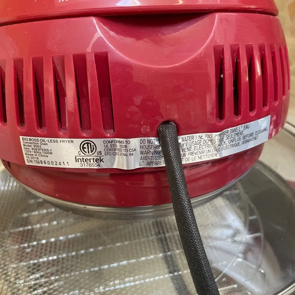 BIG BOSS 16QT Red Halogen Countertop‎ Convection Oven Air Fryer Large Cooker